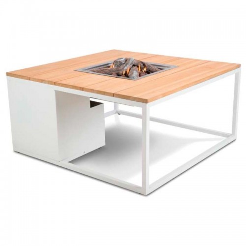 Comprar Mesa fuego de jardín cuadrada Cosiloft 100 blanco y teka Butsir COSI0009 en Pepebar