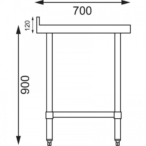 Comprar Mesa de acero inoxidable con peto 1200mm de ancho GJ507 Vogue en Pepebar