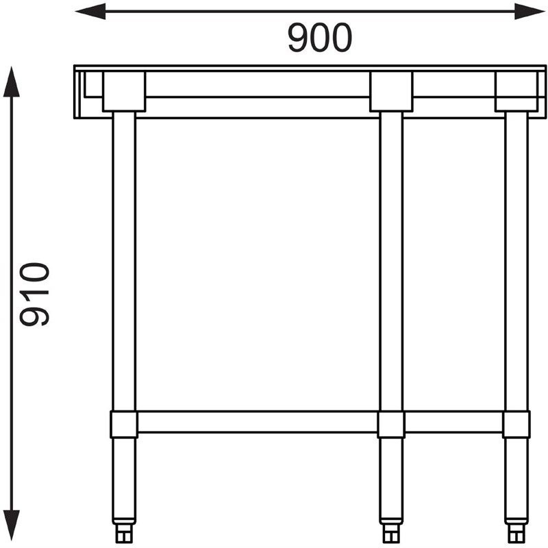 Comprar Mesa esquinera de acero inoxidable Ancho 700mm Vogue GL278 en Pepebar