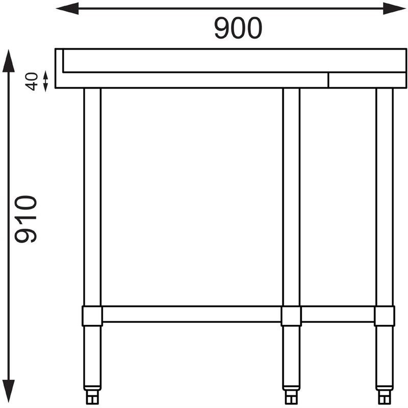 Comprar Mesa esquinera de acero inoxidable Ancho 700mm Vogue GL278 en Pepebar