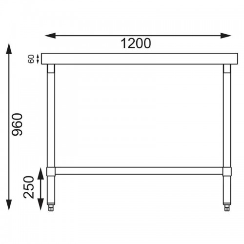 Mesa inoxidable para preparación 1,2 metros Vogue T376 Comprar Mesa inoxidable para preparación 1,2 metros Vogue T376 en Pepebar