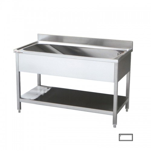 Comprar Fregadero industrial una cuba con y sin estante 1000mm en Pepebar