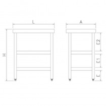 Mesa central acero inox con dos entrepaños 074402 - Pepebar Mesa central acero inox con dos entrepaños 074402 - Catálogo Mesa Inoxidable hasta 1 metro