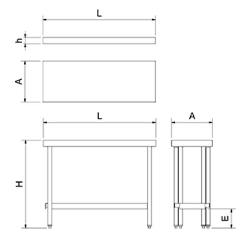 Comprar Mesa acero inox plegable con entrepaño Varias medidas Fricosmos en Pepebar