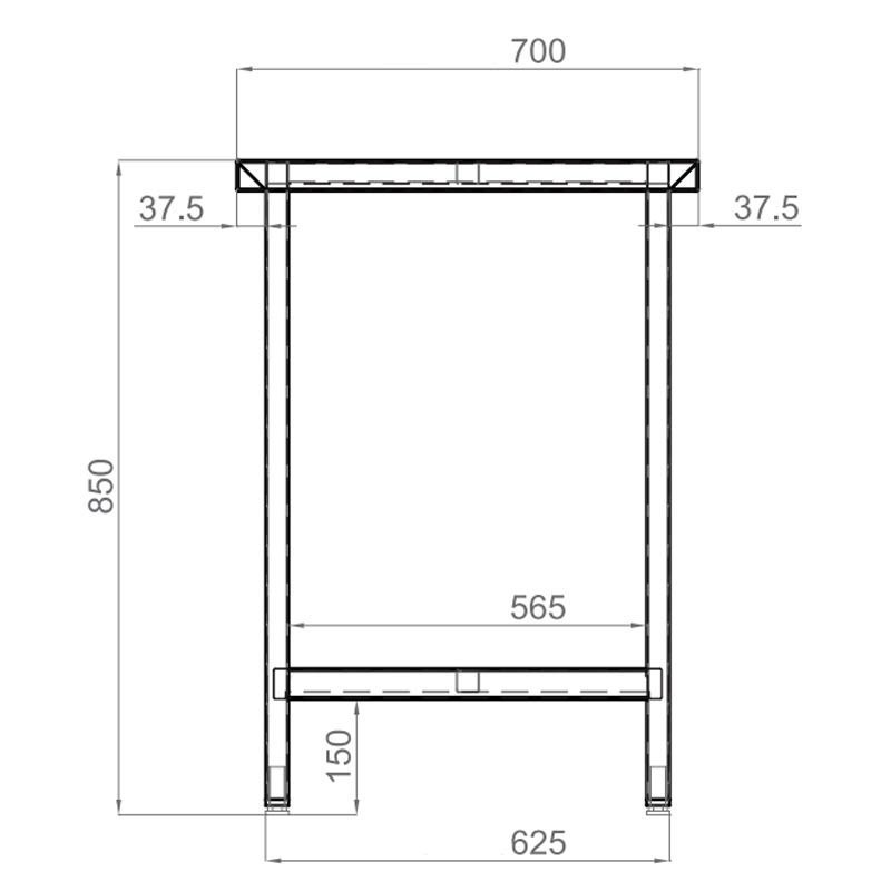 Comprar Mesa de acero inox ECO fondo 700 con estante. Varios anchos ECO071 en Pepebar