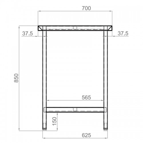 Comprar Mesa de acero inox ECO fondo 700 con estante. Varios anchos ECO071 en Pepebar