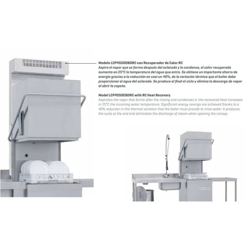Comprar Lavavajillas gama electrónica 50x50 dosificador+bomba desagüe+recuperador calor LCP4550EDBDRC en Pepebar