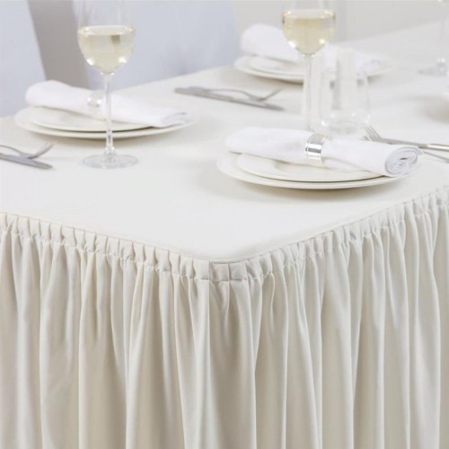 Mantel con faldón plisado color crema CB085 Comprar Mantel con faldón plisado color crema CB085 en Pepebar