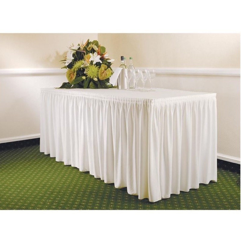 Mantel con faldón plisado color crema CB085 Comprar Mantel con faldón plisado color crema CB085 en Pepebar