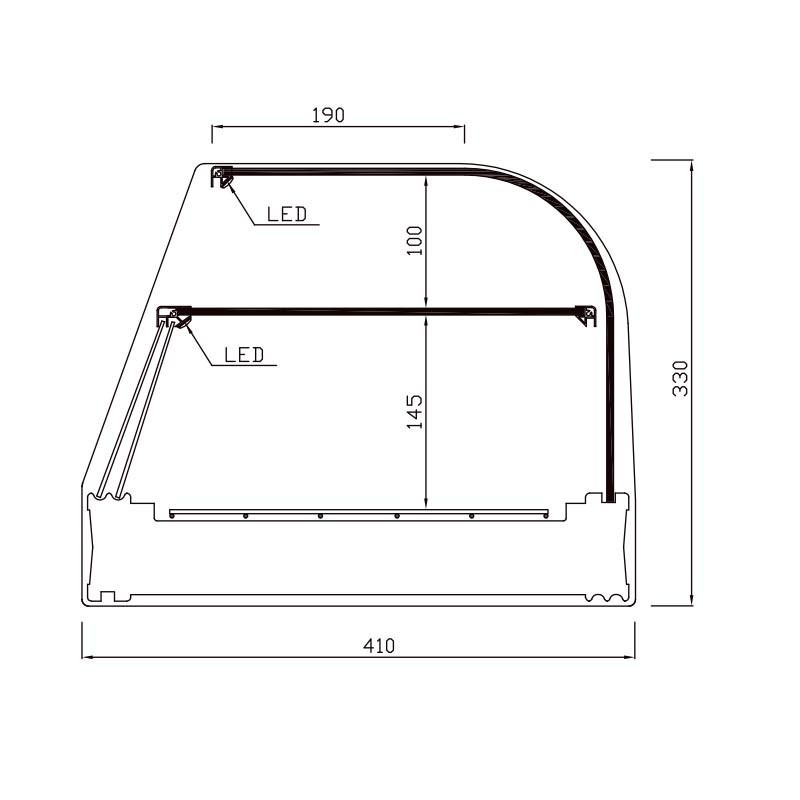 Comprar Vitrina expositora refrigerada con estante intermedio y parrillas ABF-C en Pepebar