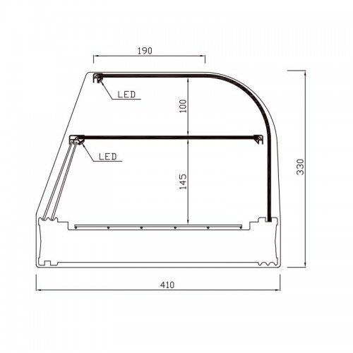 Comprar Vitrina expositora refrigerada con estante intermedio y parrillas ABF-C en Pepebar