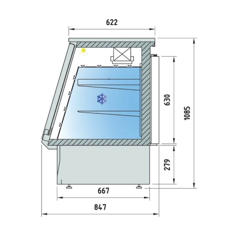 Comprar Vitrina refrigerada ancho 1300 y exterior de acero inoxidable VCC-9-13 en Pepebar
