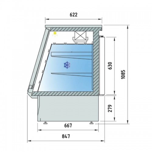 Comprar Vitrina refrigerada ancho 1300 y exterior de acero inoxidable VCC-9-13 en Pepebar