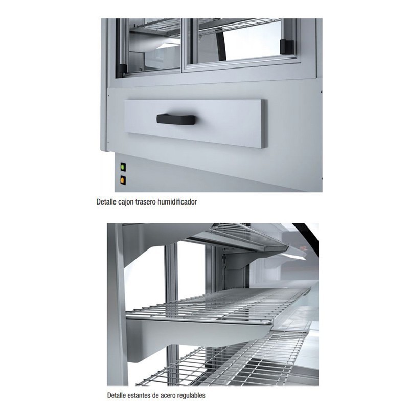 Comprar Vitrina expositora caliente 1650mm cristal curvo y recto VV-6HE-16 en Pepebar