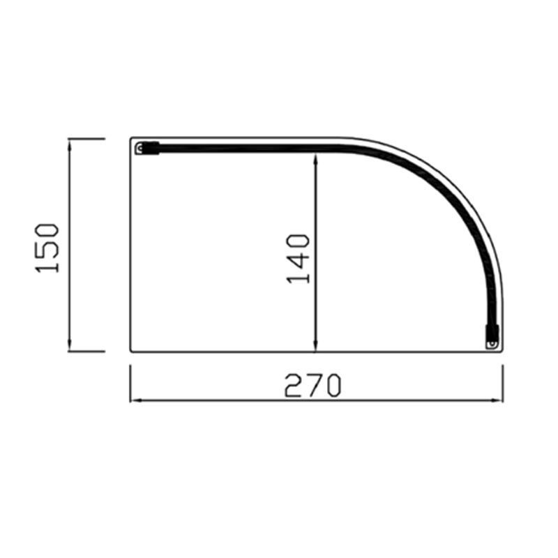Comprar Vitrina neutra curva metacrilato y cristal VC Varias medidas y colores VG en Pepebar