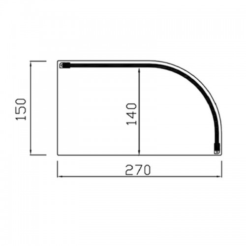 Comprar Vitrina neutra curva metacrilato y cristal VC Varias medidas y colores VG en Pepebar