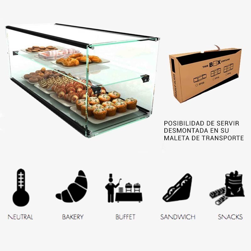 Comprar Vitrina expositora estante EP36. Ancho 920 mm Sayl en Pepebar