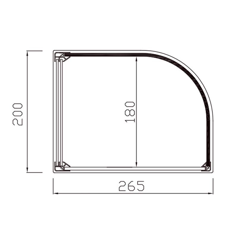 Comprar Vitrina expositora neutra con cristal curvo y puertas correderas 1212 mm NCP-120 en Pepebar