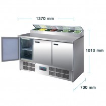 Mostrador de preparación de pizza y ensalada refrigerado 390 litros Polar G605 - Pepebar Mostrador de preparación de pizza y ensalada refrigerado 390 litros Polar G605 - Catálogo Bajo mostrador y mesas