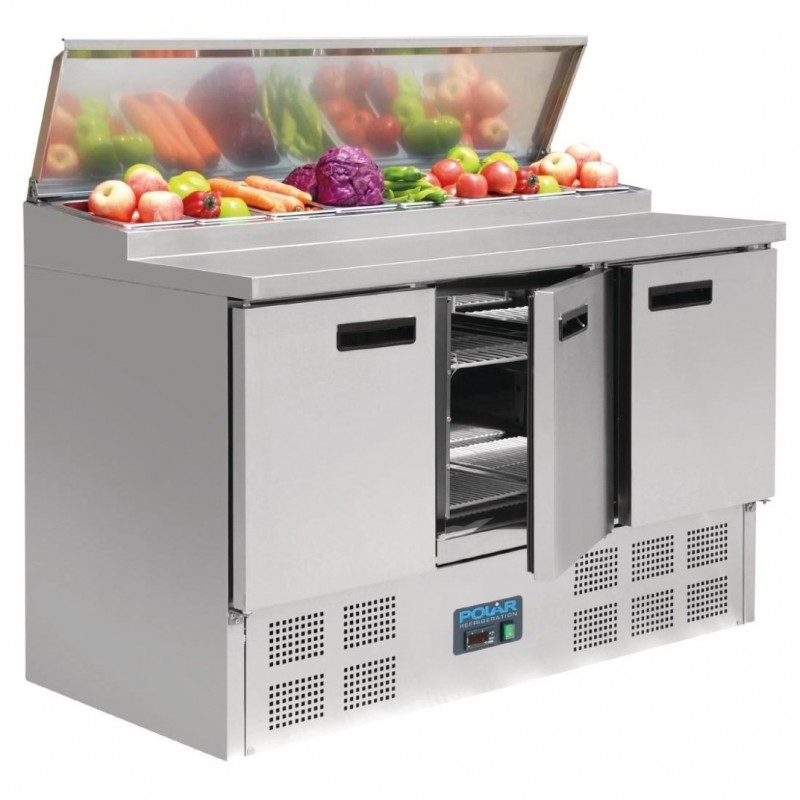Comprar Mostrador de preparación de pizza y ensalada refrigerado 390 litros Polar G605 en Pepebar