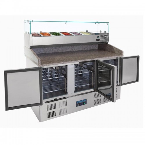 Mostrador de preparación ensaladas/pizzas 3 puertas Polar CN267 Comprar Mostrador de preparación ensaladas/pizzas 3 puertas Polar CN267 en Pepebar
