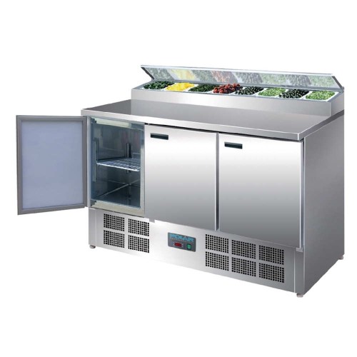 Comprar Mostrador de preparación de pizza y ensalada refrigerado 390 litros Polar G605 en Pepebar