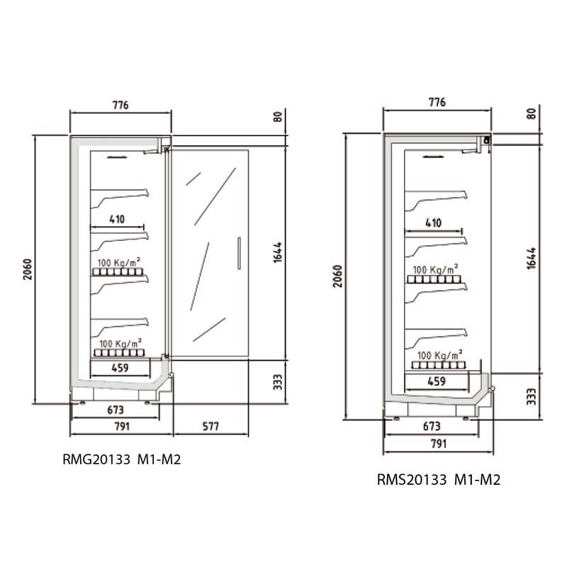Comprar Vitrina mural supermarket con puertas y motor remoto. Varias medidas. RMG20133 en Pepebar