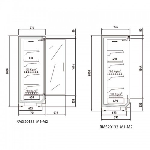 Comprar Vitrina mural supermarket con puertas y motor remoto. Varias medidas. RMG20133 en Pepebar