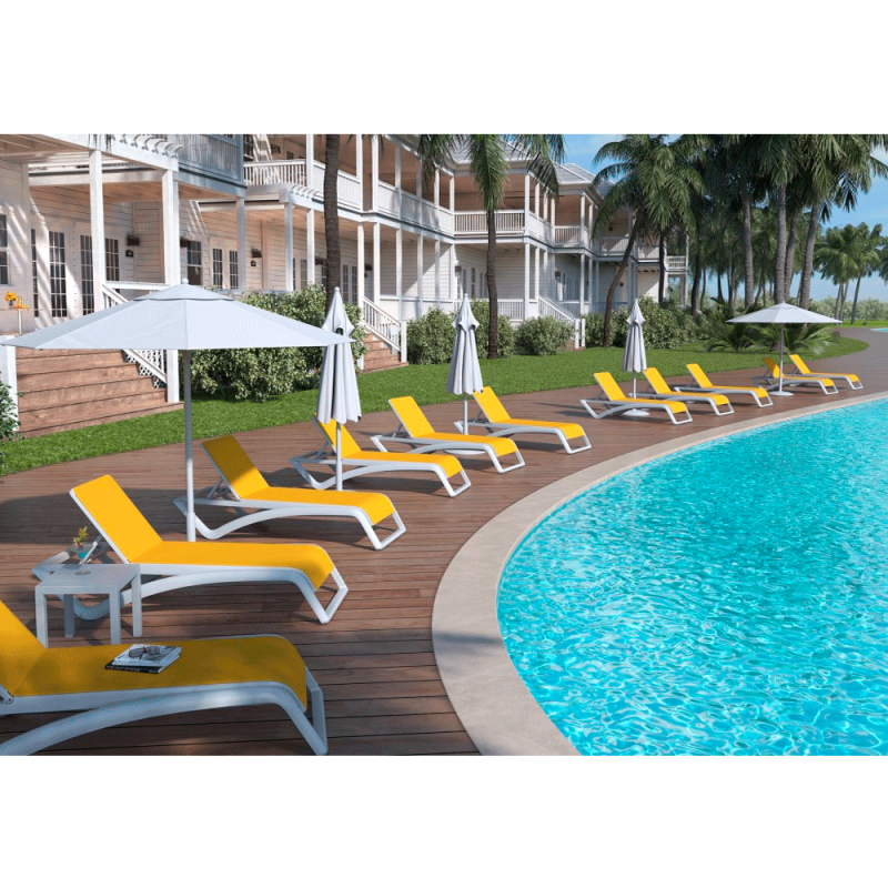 Comprar Tumbona apilable blanca textil en varios colores 2u Resol TSKY2 en Pepebar