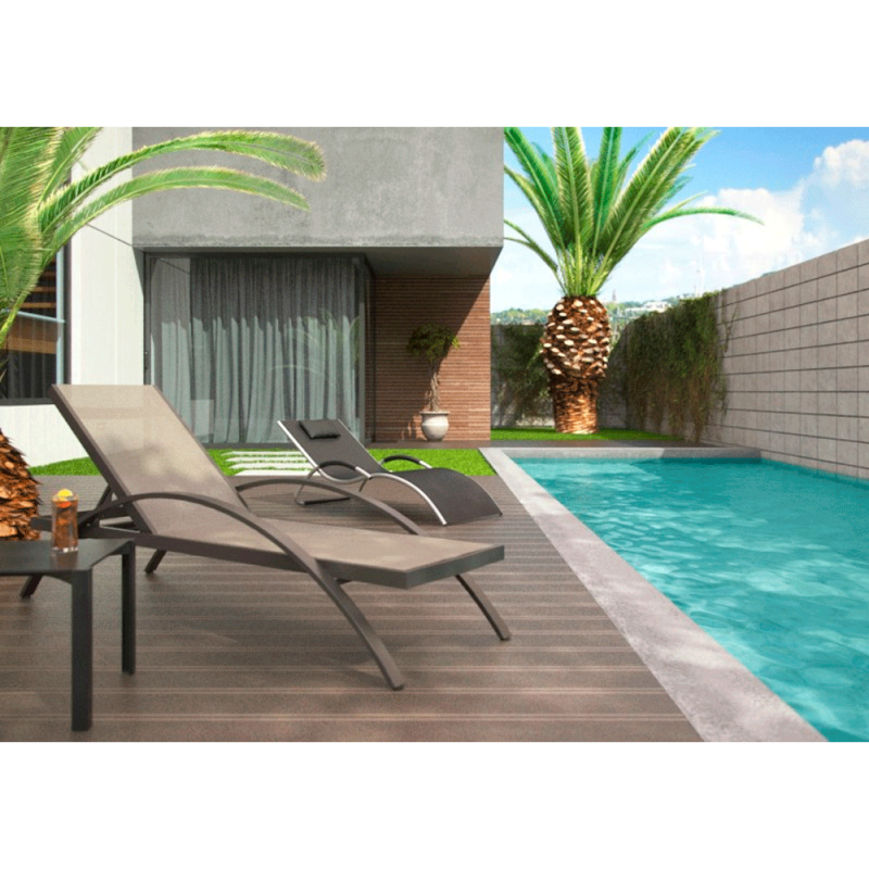 Comprar Tumbona Comfort apilable gris 6 posiciones 2 unidades Resol TSH1 en Pepebar