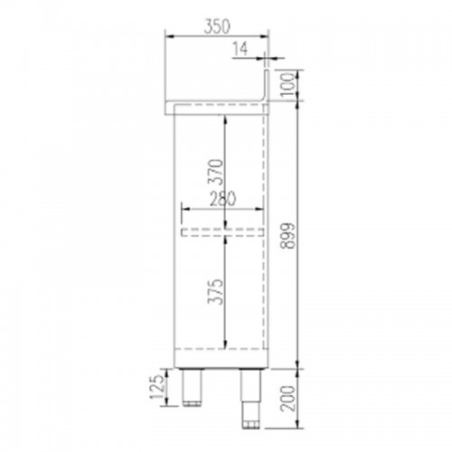 Comprar Mueble cafetero 1000 mm, 2 estantes 600 fondo ECM60-100-2 en Pepebar