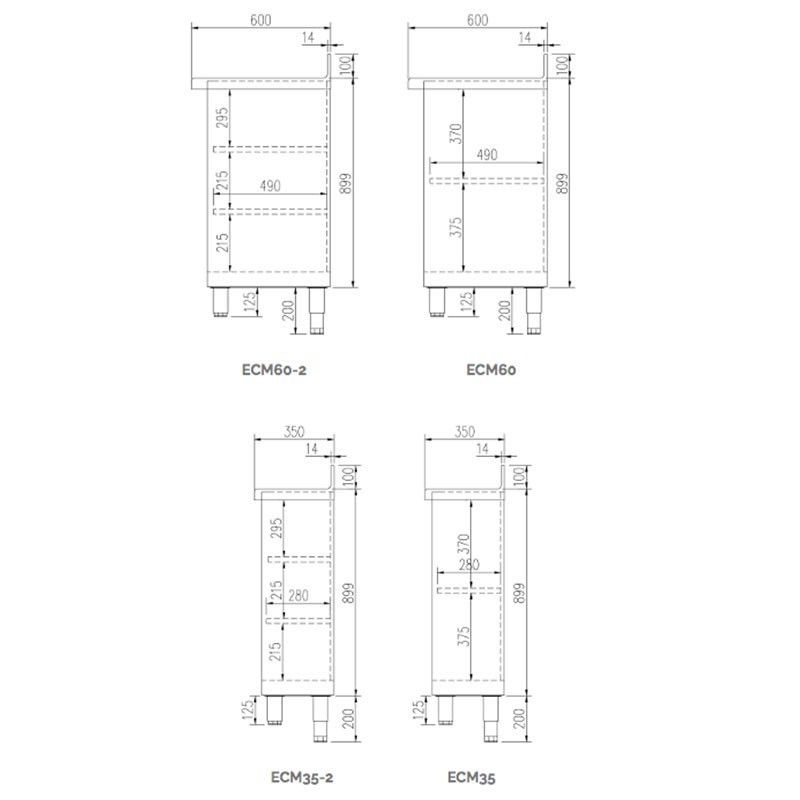 Comprar Mueble cafetero 2 estantes 1 metro ECM35-100-2 en Pepebar