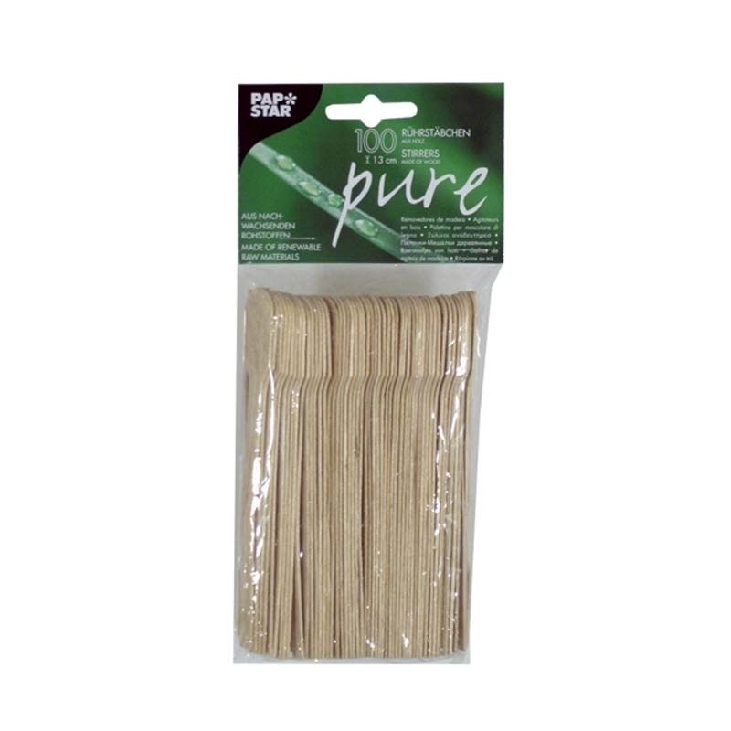Comprar 100 Removedores, madera biodegradable gama Pure 13 cm en Pepebar