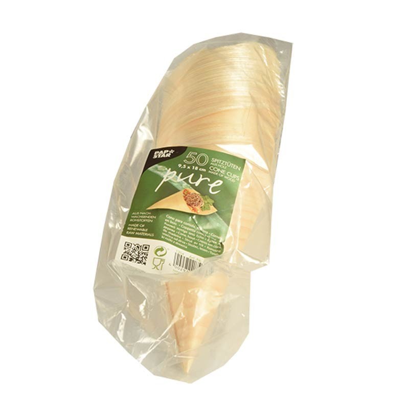 50 Cono de madera biodegradable gama Pure Ø 9,5 cm · 18 cm Comprar 50 Cono de madera biodegradable gama Pure Ø 9,5 cm · 18 cm en Pepebar