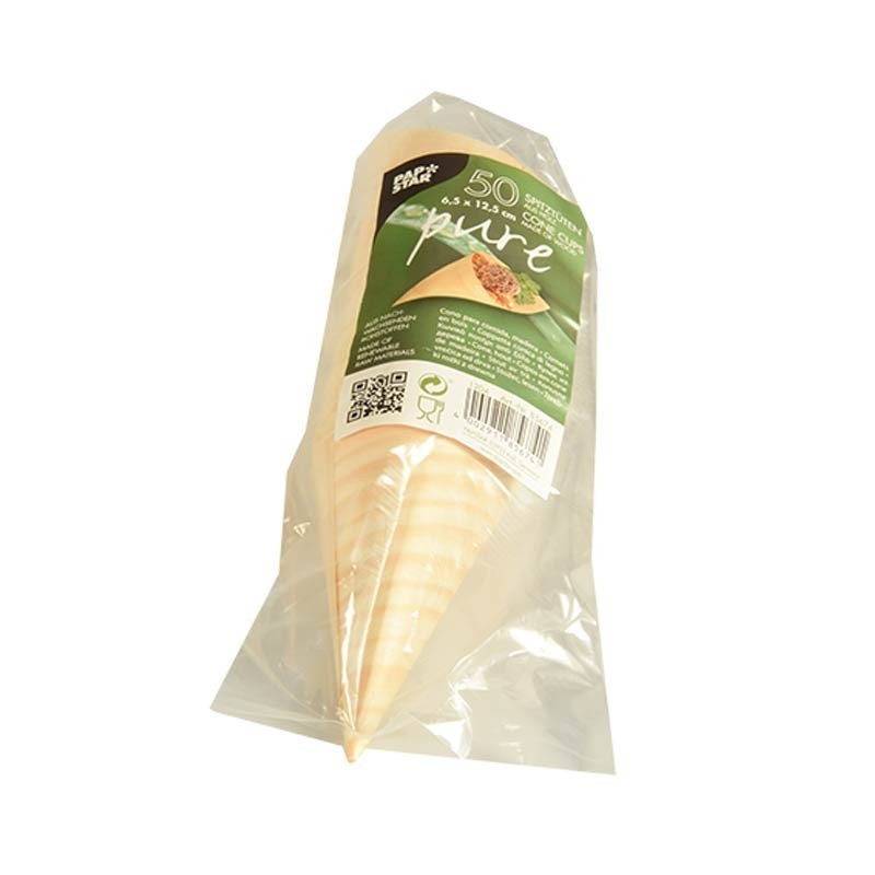 Comprar 50 Cono de madera biodegradable gama Pure Ø 6,5 cm · 12,5 cm en Pepebar