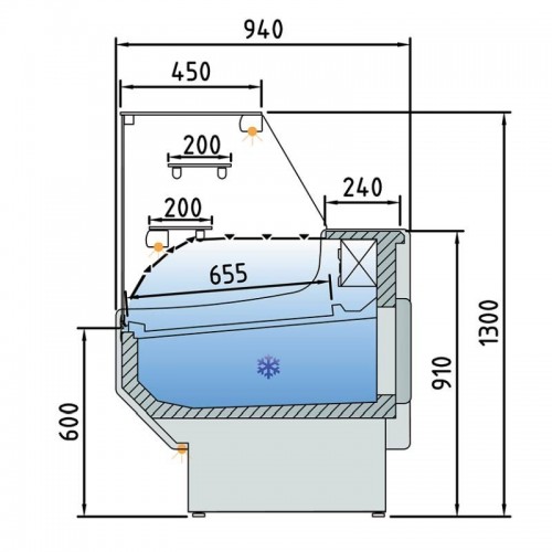 Comprar Vitrina refrigerada pastelería fondo 940 cristal doble recto VEP-9-10-RR en Pepebar