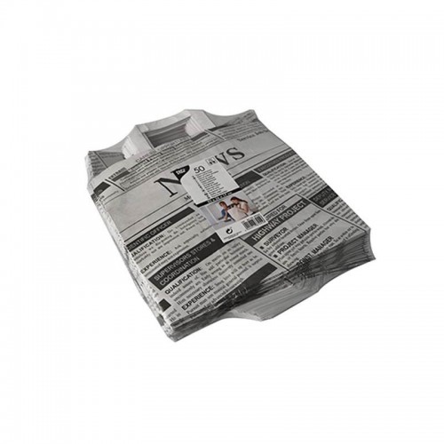 50 Bolsas de papel con asa diseño Newsprint 25 cm x 26 cm x 17 cm Comprar 50 Bolsas de papel con asa diseño Newsprint 25 cm x 26 cm x 17 cm en Pepebar