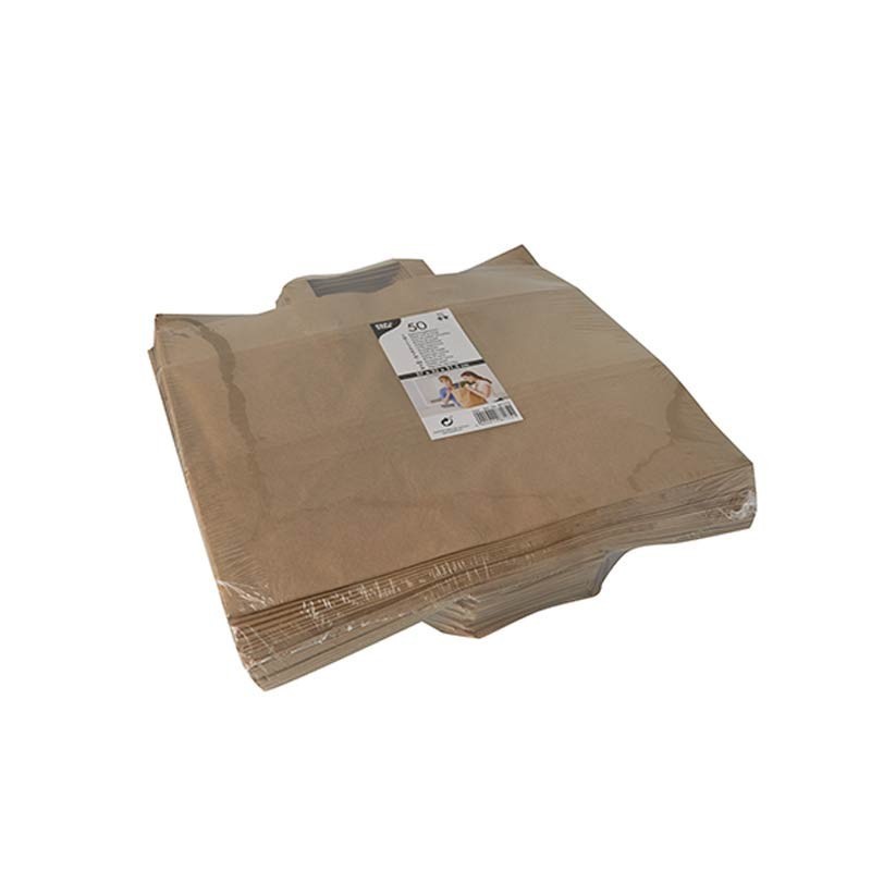 Comprar 50 Bolsas de papel con asa 27 cm x 32 cm x 21,5 cm en Pepebar