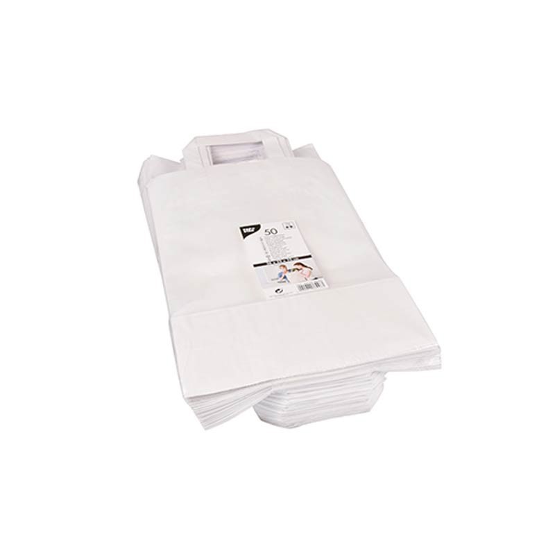Comprar 50 Bolsas de papel con asa 36 cm x 22 cm x 10 cm en Pepebar