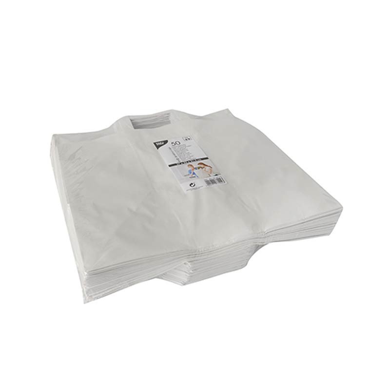 Comprar 50 Bolsas de papel con asa 27 cm x 32 cm x 21,5 cm Blanco en Pepebar