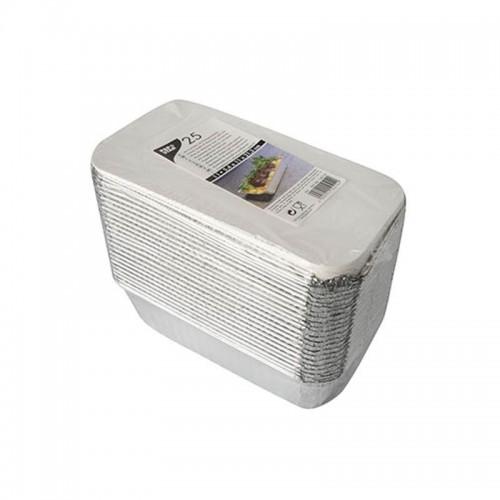 Comprar 25 Recipientes cuadrados de aluminio con tapas de cartón para insertar1 l 5,4 cm x 11 cm x 21,3 cm en Pepebar