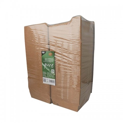 Comprar 80 Envases grandes para hamburguesas de cartón de fibra fresca 7 cm x 11,5 cm x 11 cm marrón en Pepebar