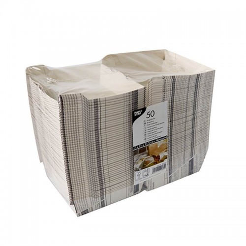 Comprar 50 Envases grandes para hamburguesas de cartón de fibra fresca decorada News 7 cm x 11 cm x 11,5 cm en Pepebar