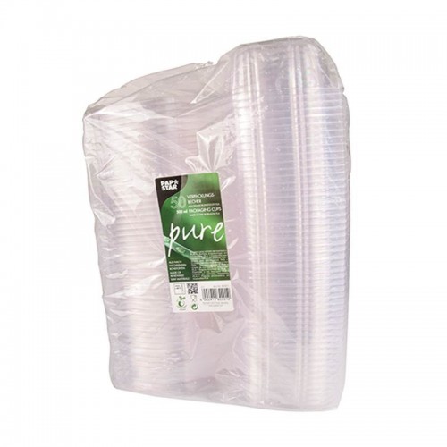 Comprar 50 Recipientes transparentes con tapa bisagra 500 ml 6,4 cm x 16,1 cm x 13,2 cm en Pepebar