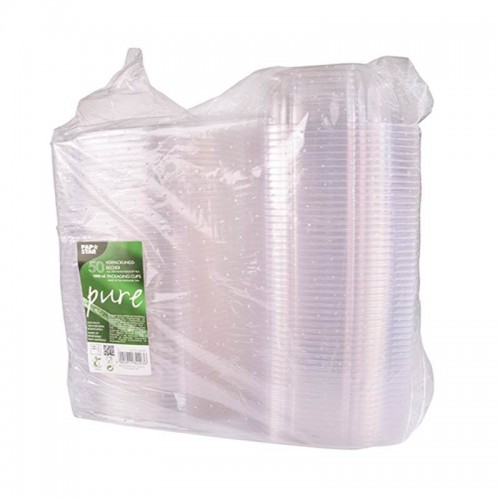 50 Recipientes transparentes con tapa bisagra 1 l 7,6 cm x 20,5 cm x 16,8 cm Comprar 50 Recipientes transparentes con tapa bisagra 1 l 7,6 cm x 20,5 cm x 16,8 cm en Pepebar