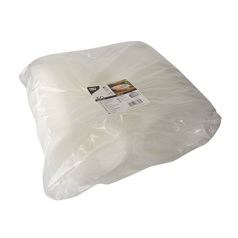 Comprar 50 Recipientes transparentes octagonales con tapa PP 750 ml 6,1 cm x 13 cm x 13 cm en Pepebar