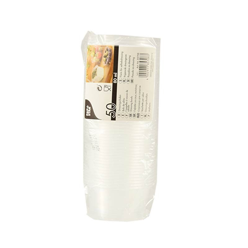Comprar 50 Salseras transparentes redondas 80 ml Ø 7,1 cm · 3,5 cm en Pepebar