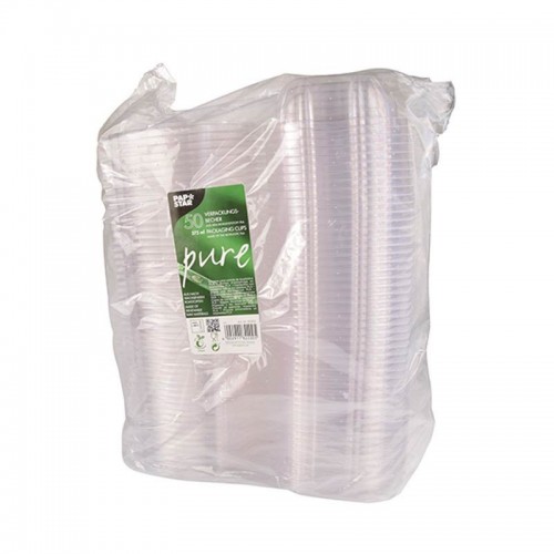 Comprar 50 Recipientes transparentes con tapa bisagra 375 ml 4,8 cm x 16,1 cm x 13,2 cm en Pepebar