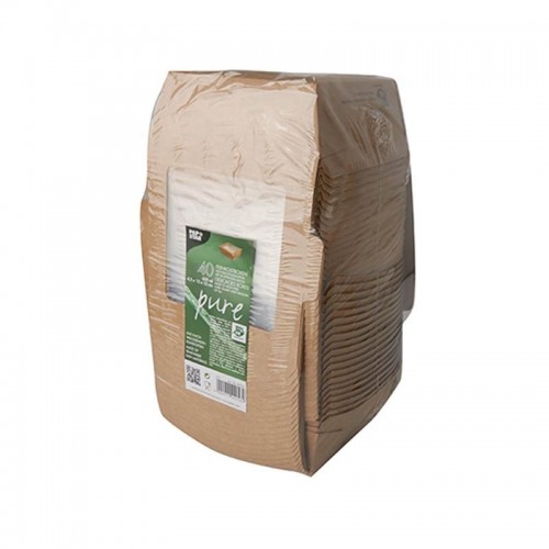Comprar 40 Envases cuadrados de cartón con ventana de PLA 650 ml 4,5 cm x 12 cm x 12 cm en Pepebar