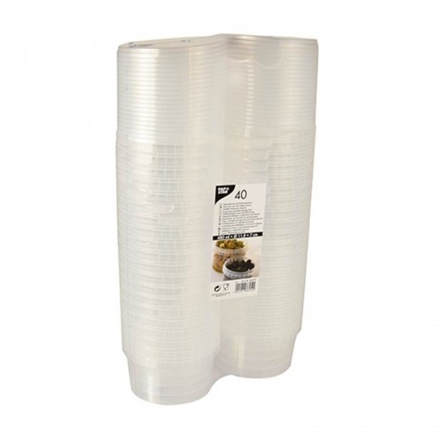 Comprar 40 Envases transparentes con cierre hermético de seguridad 480 ml Ø 11,8 cm · 7 cm en Pepebar